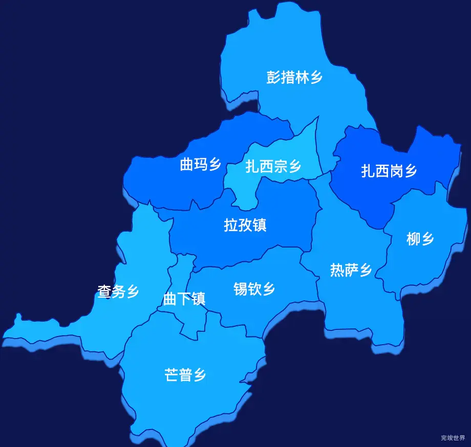 echarts日喀则市拉孜县geoJson地图 visualMap控制地图颜色