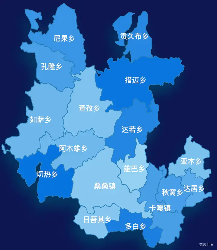 echarts日喀则市昂仁县geoJson地图 tooltip轮播