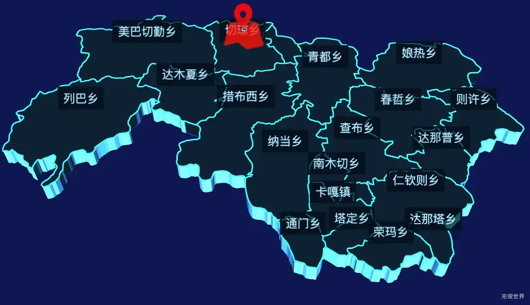 echarts日喀则市谢通门县geoJson地图3d地图自定义图标