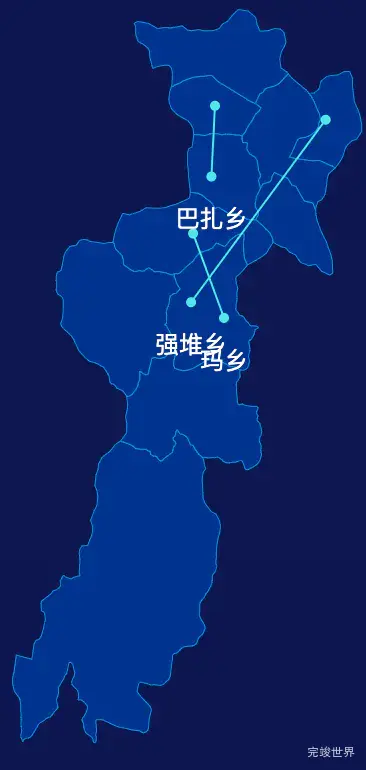 echarts日喀则市白朗县geoJson地图自定义引导线