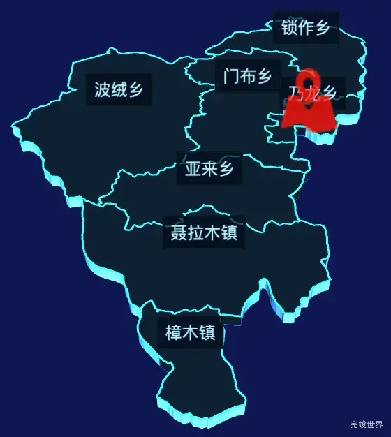 echarts日喀则市聂拉木县geoJson地图3d地图自定义图标