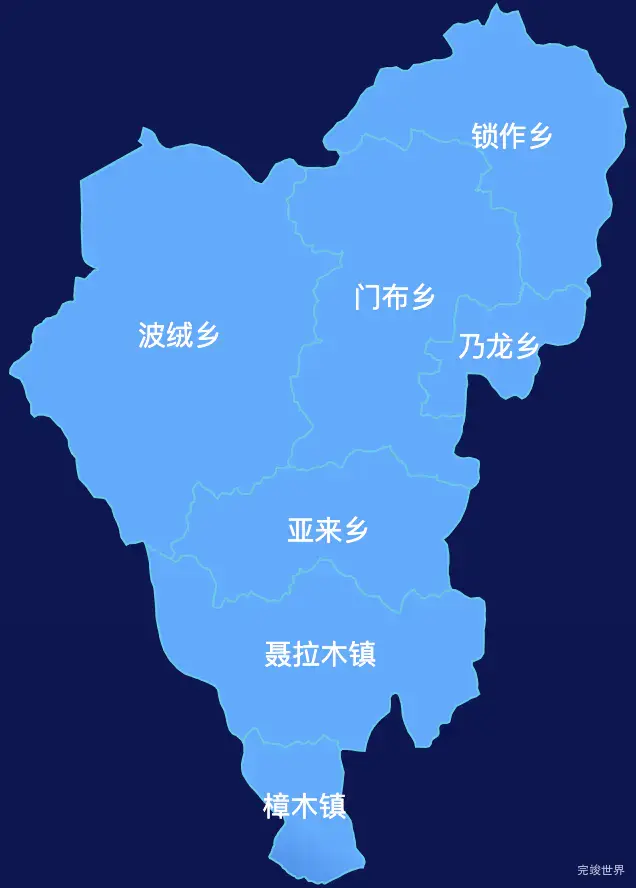 echarts日喀则市聂拉木县geoJson地图全局颜色渐变