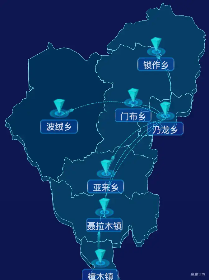 echarts日喀则市聂拉木县geoJson地图label自定义样式