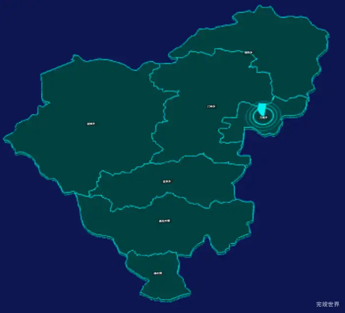 threejs日喀则市聂拉木县geoJson地图3d地图添加旋转棱锥