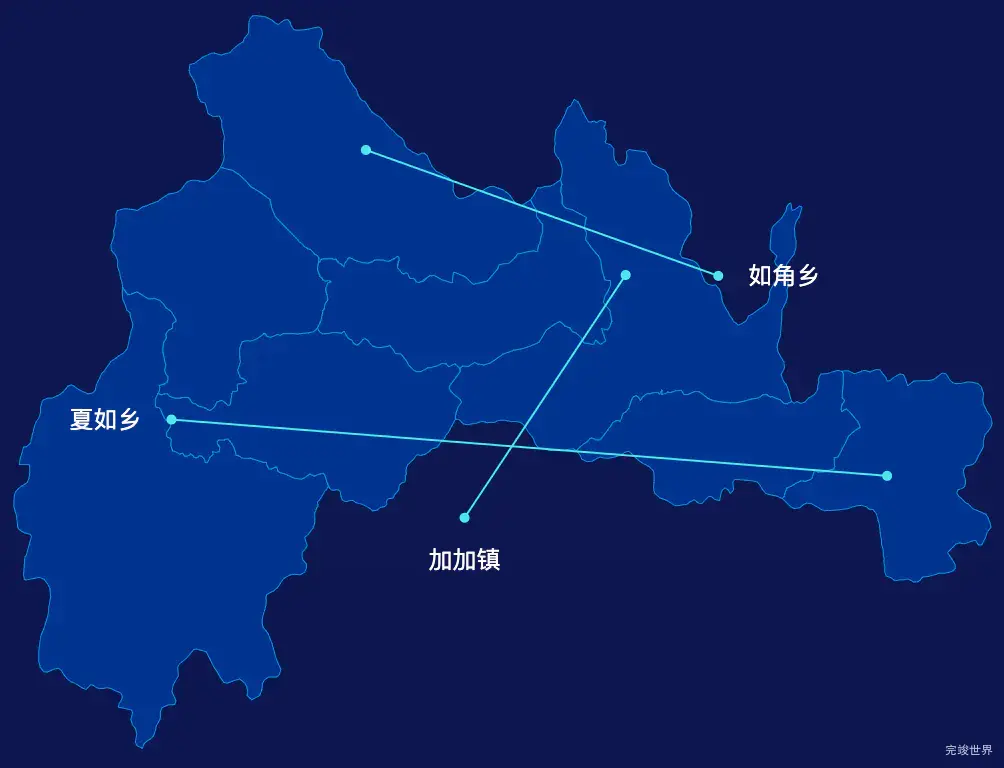 echarts日喀则市萨嘎县geoJson地图自定义引导线