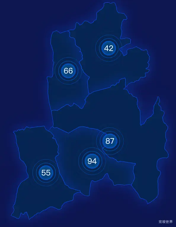 echarts日喀则市岗巴县geoJson地图圆形波纹状气泡图