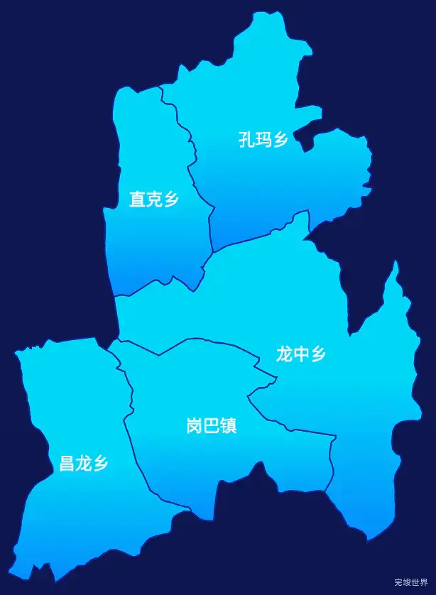 echarts日喀则市岗巴县geoJson地图局部颜色渐变