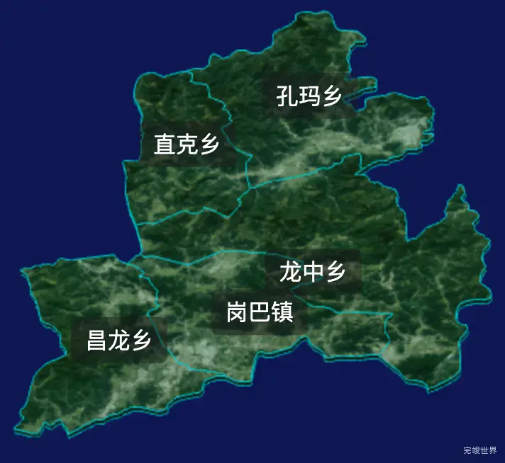 threejs日喀则市岗巴县geoJson地图3d地图css2d标签