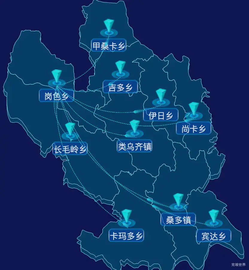 echarts昌都市类乌齐县geoJson地图label样式自定义