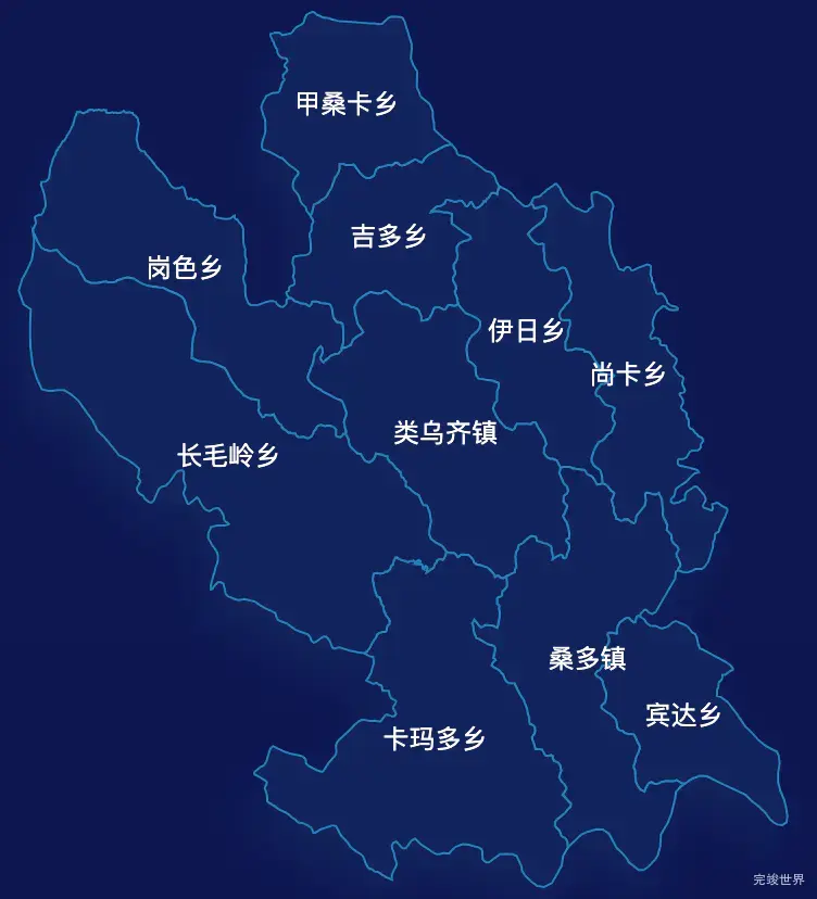 echarts昌都市类乌齐县geoJson地图地图下钻展示