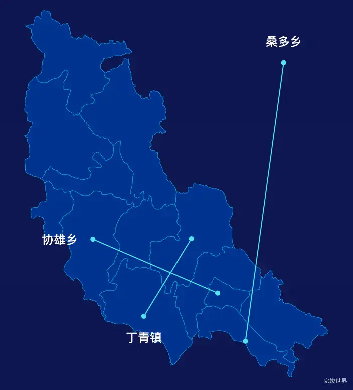 echarts昌都市丁青县geoJson地图自定义引导线