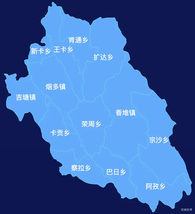 echarts昌都市察雅县geoJson地图全局颜色渐变