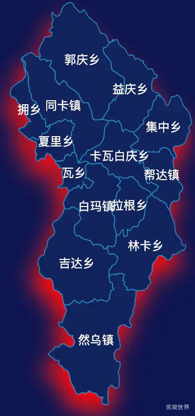 echarts昌都市八宿县geoJson地图阴影