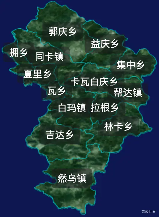 threejs昌都市八宿县geoJson地图3d地图css2d标签