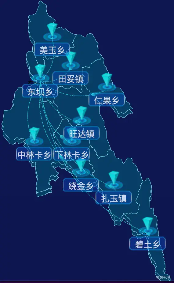 echarts昌都市左贡县geoJson地图label样式自定义