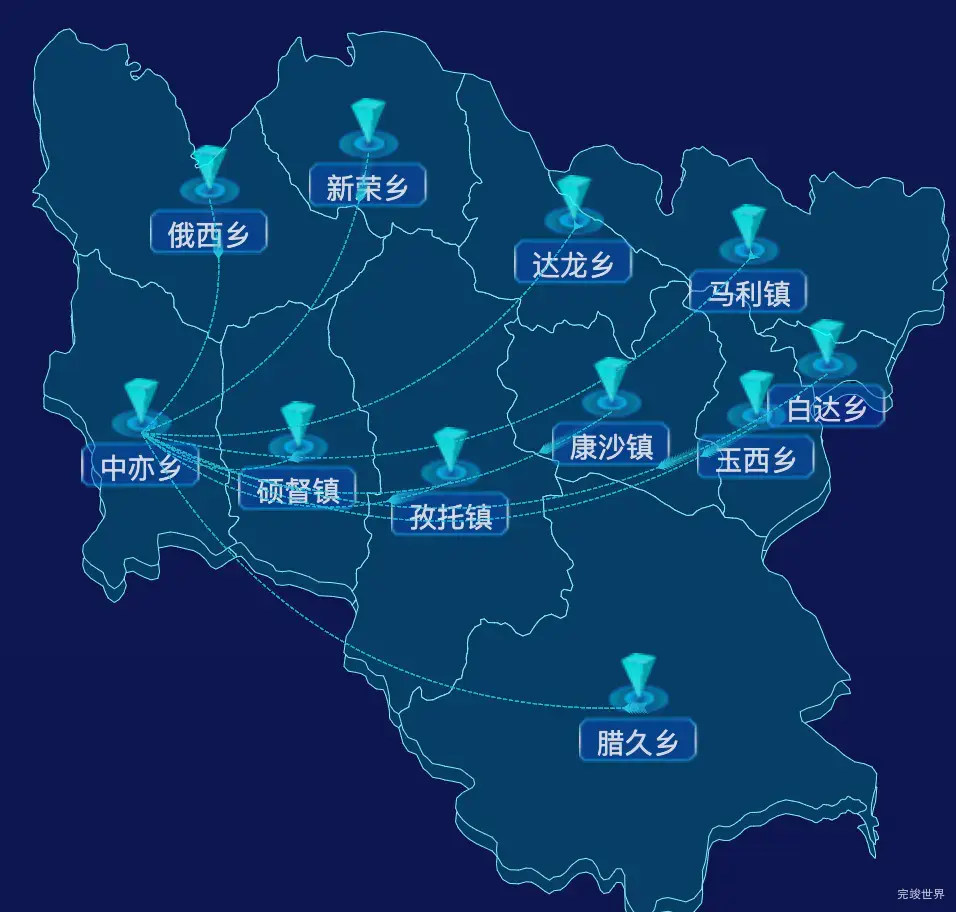 echarts昌都市洛隆县geoJson地图label自定义样式