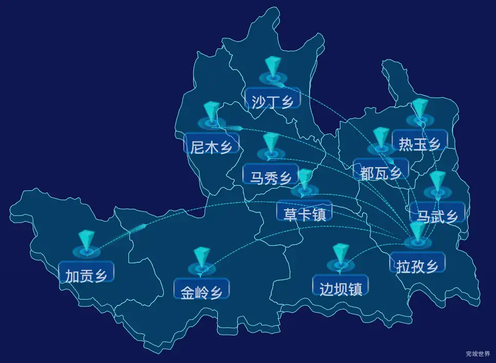 echarts昌都市边坝县geoJson地图自定义label样式