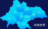 echarts林芝市工布江达县geoJson地图局部颜色渐变代码演示