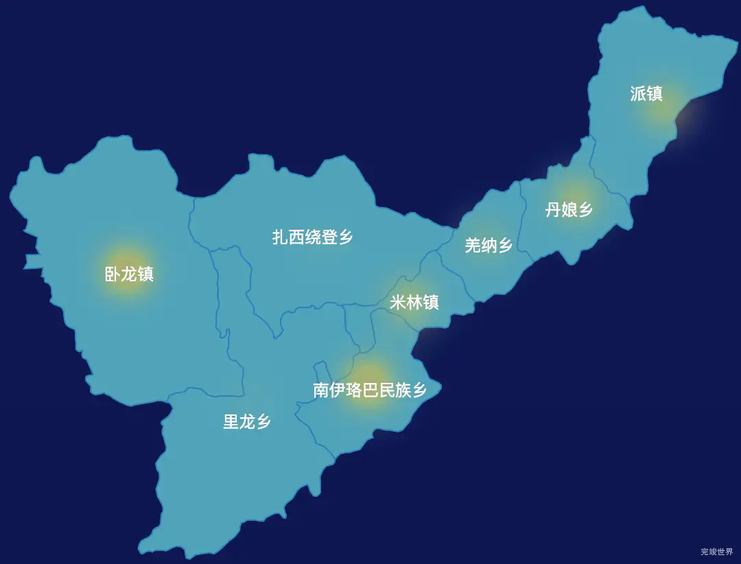 echarts林芝市米林县geoJson地图热力图