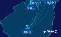 echarts林芝市墨脱县geoJson地图label自定义样式演示实例