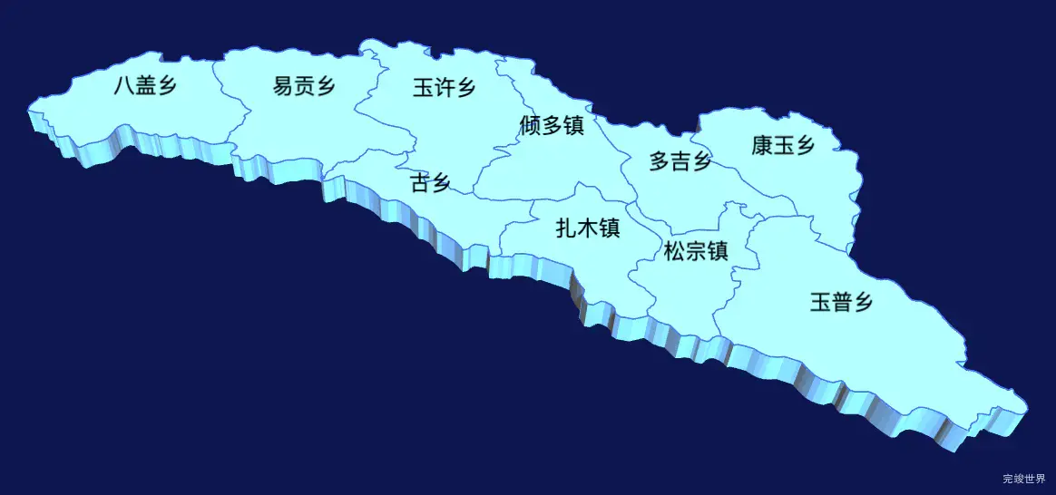 echarts林芝市波密县geoJson地图3d地图