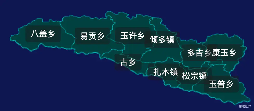 threejs林芝市波密县geoJson地图3d地图添加旋转棱锥