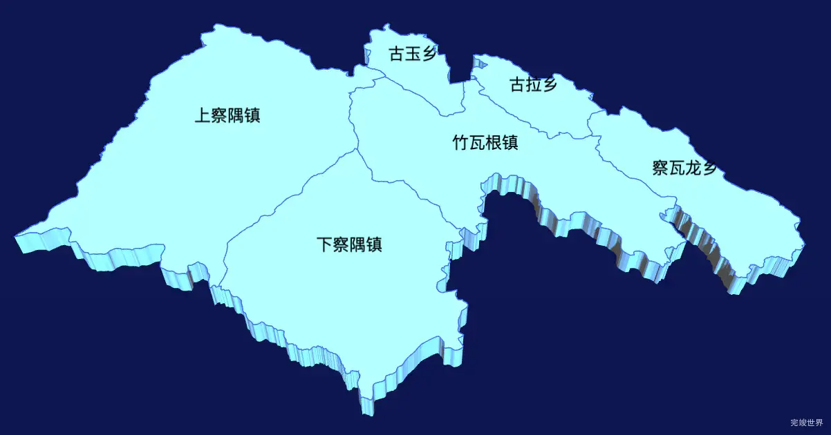 echarts林芝市察隅县geoJson地图3d地图