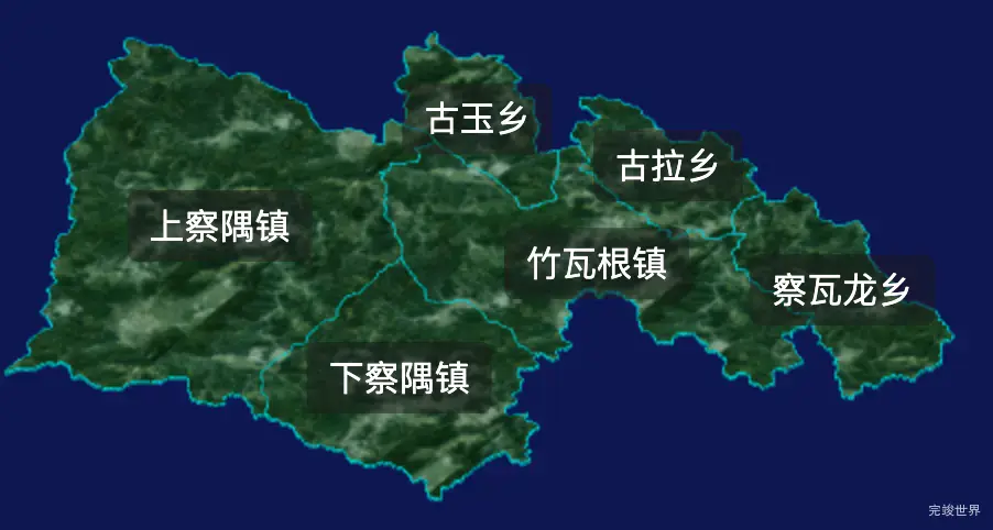 threejs林芝市察隅县geoJson地图3d地图css2d标签