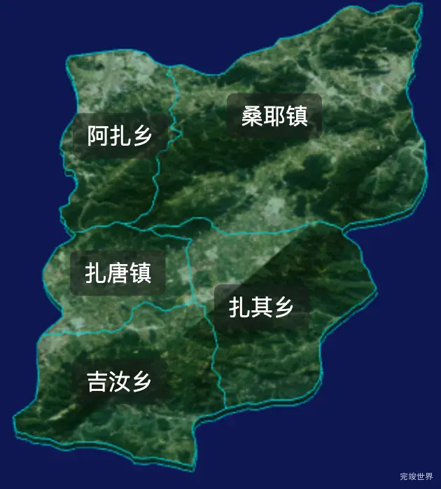 threejs山南市扎囊县geoJson地图3d地图