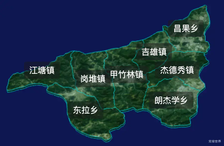 threejs山南市贡嘎县geoJson地图3d地图css2d标签