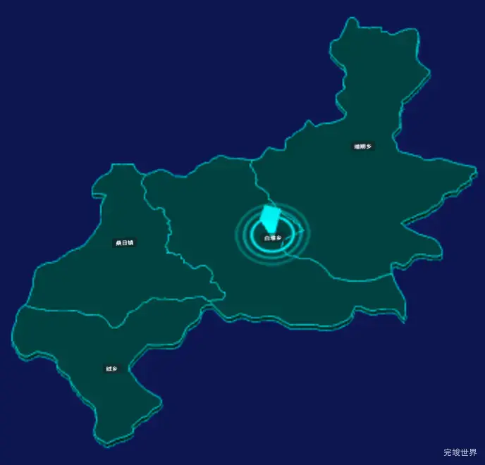 threejs山南市桑日县geoJson地图3d地图添加旋转棱锥