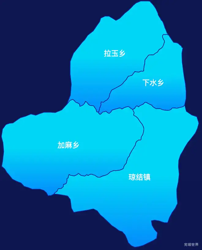 echarts山南市琼结县geoJson地图局部颜色渐变