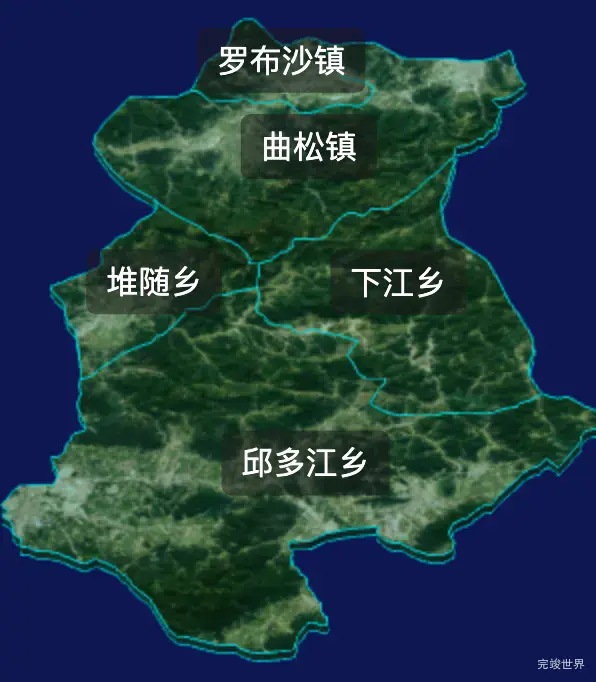 threejs山南市曲松县geoJson地图3d地图自定义贴图加CSS2D标签