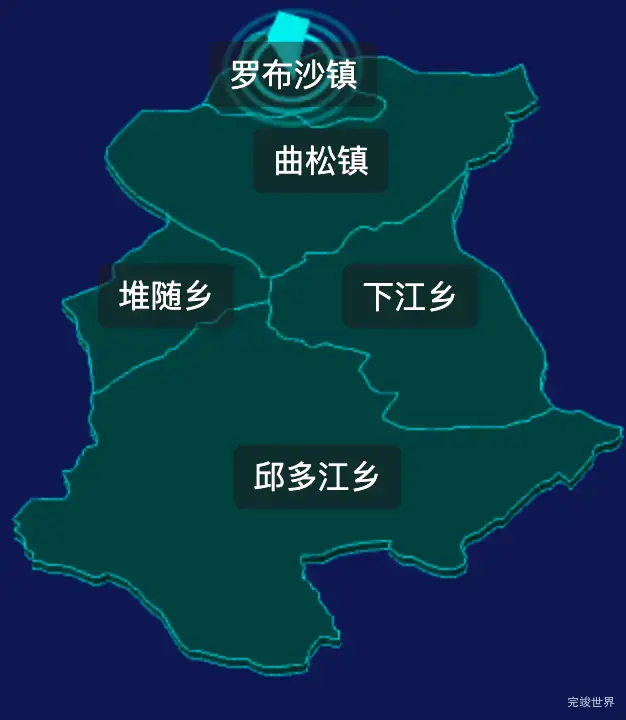 threejs山南市曲松县geoJson地图3d地图CSS2D外加旋转棱锥