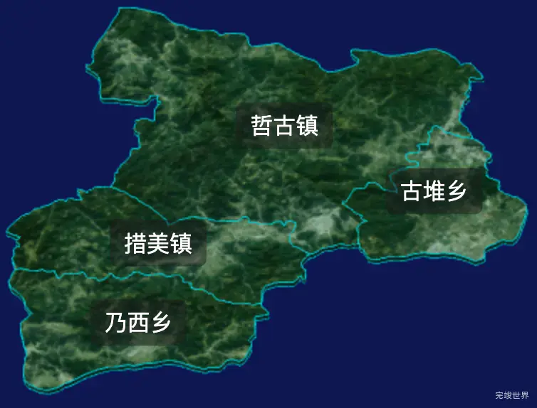 threejs山南市措美县geoJson地图3d地图css2d标签