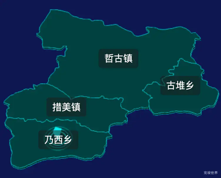 threejs山南市措美县geoJson地图3d地图CSS2D外加旋转棱锥