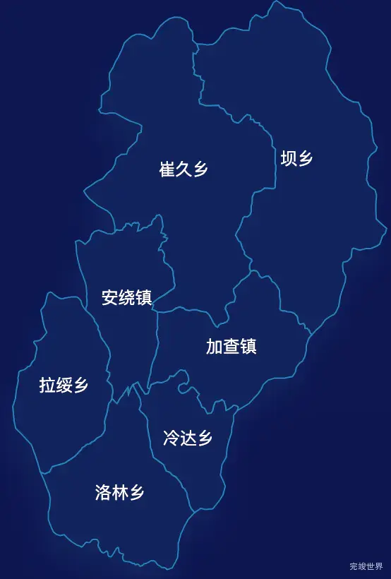 echarts山南市加查县geoJson地图地图下钻展示