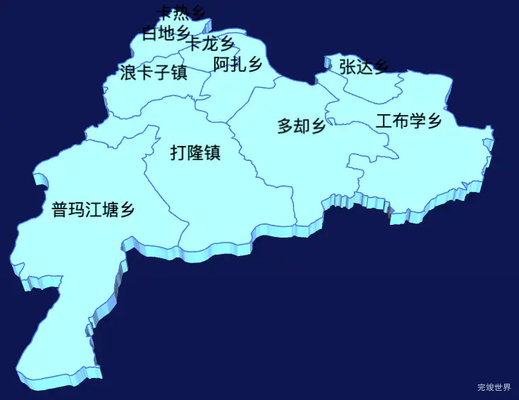 echarts山南市浪卡子县geoJson地图3d地图