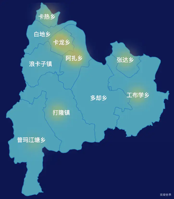 echarts山南市浪卡子县geoJson地图热力图