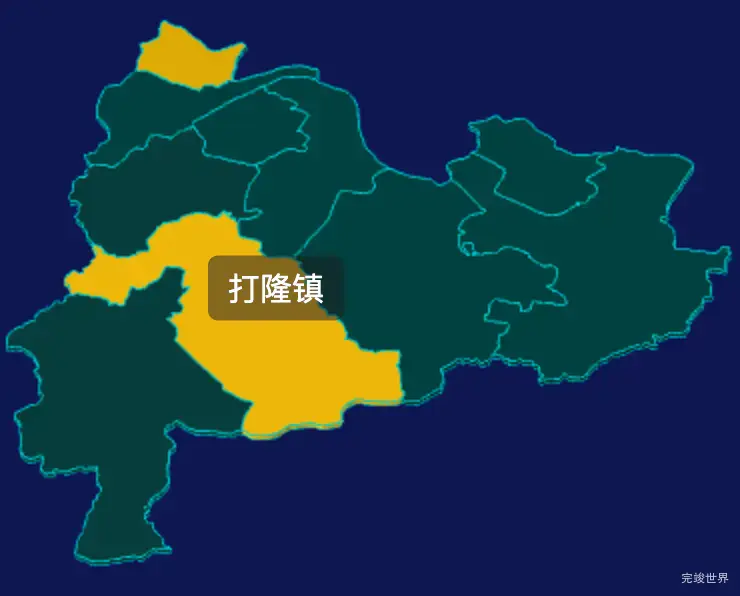 threejs山南市浪卡子县geoJson地图3d地图指定区域闪烁