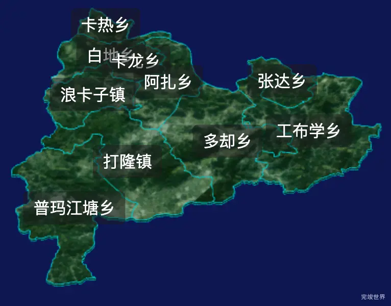 threejs山南市浪卡子县geoJson地图3d地图