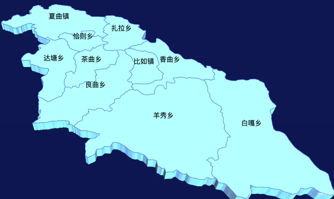 echarts那曲市比如县geoJson地图3d地图