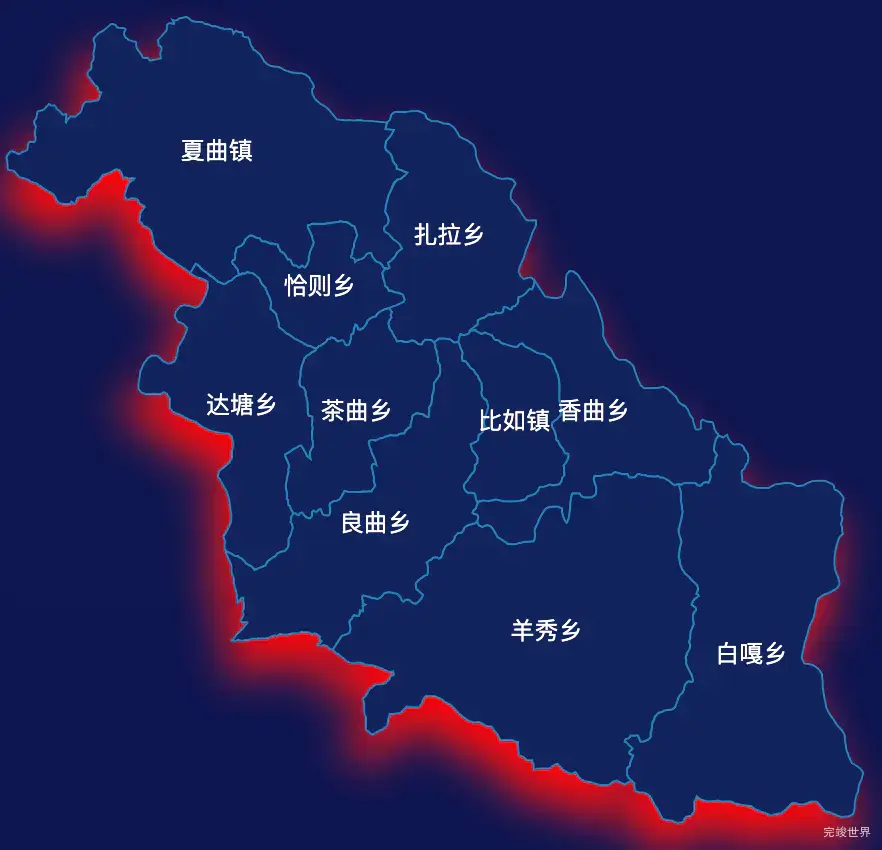 echarts那曲市比如县geoJson地图阴影