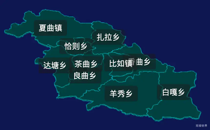 threejs那曲市比如县geoJson地图3d地图css2d标签