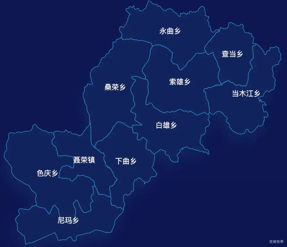 echarts那曲市聂荣县geoJson地图地图下钻展示