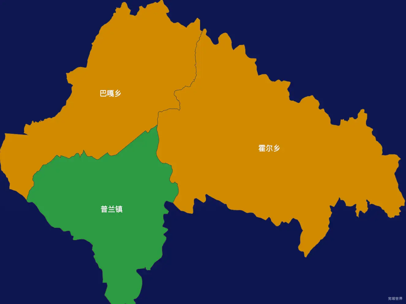 echarts阿里地区普兰县geoJson地图定义颜色