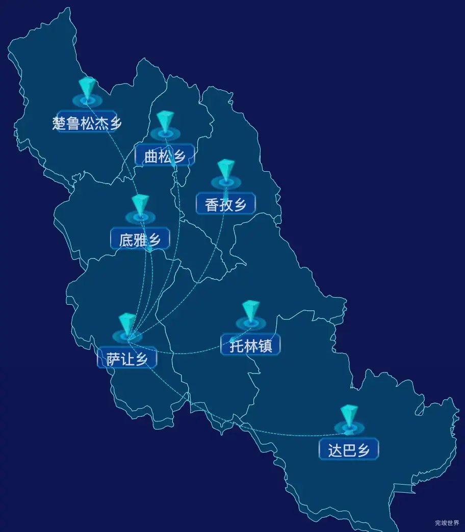 echarts阿里地区札达县geoJson地图label样式自定义