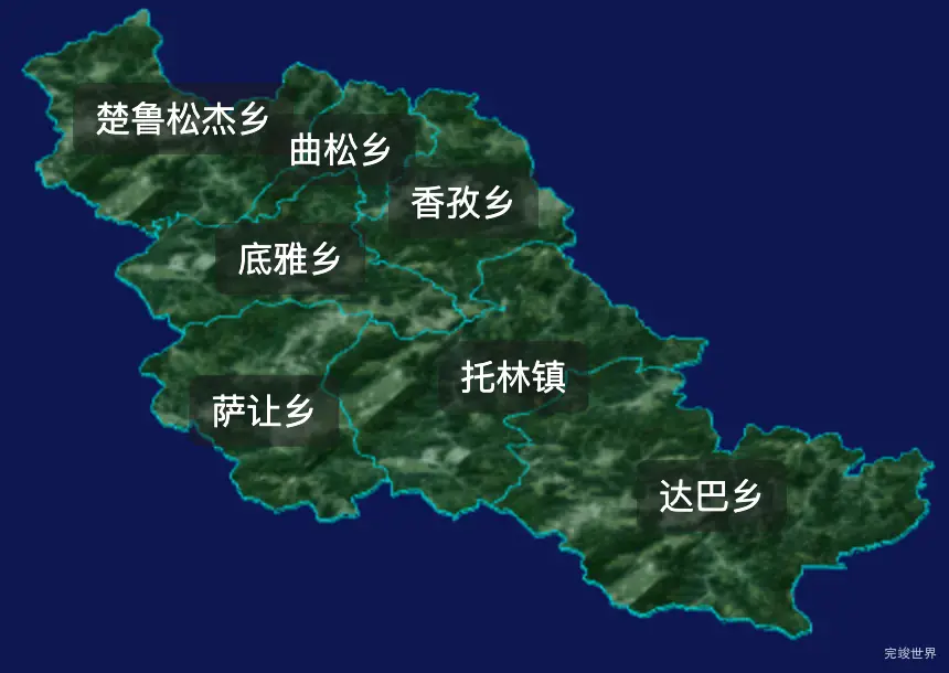 threejs阿里地区札达县geoJson地图3d地图css2d标签