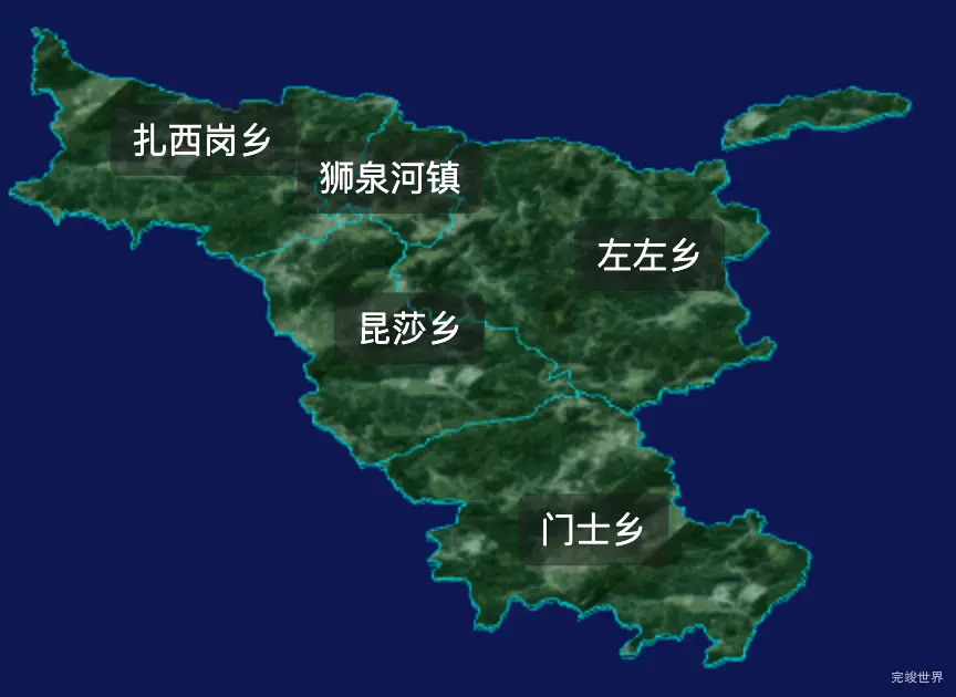 threejs阿里地区噶尔县geoJson地图3d地图css2d标签