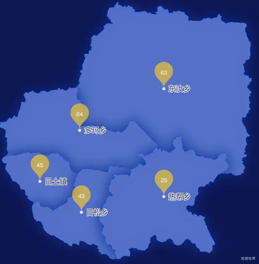 echarts阿里地区日土县geoJson地图水滴状气泡图